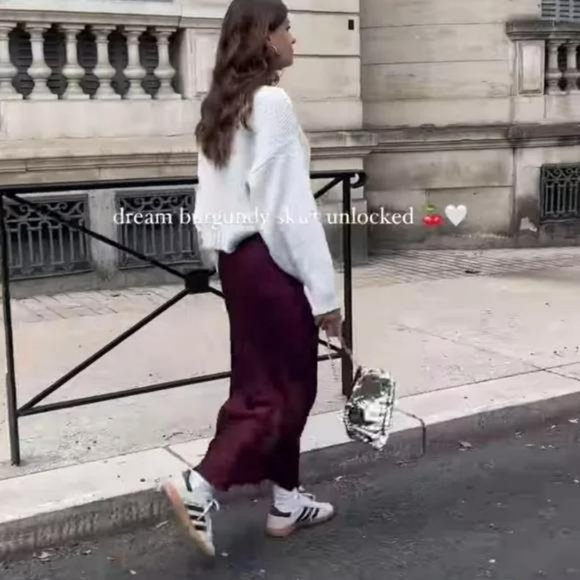 ZARA SATIN EFFECT SKIRT - Picture 5 of 16